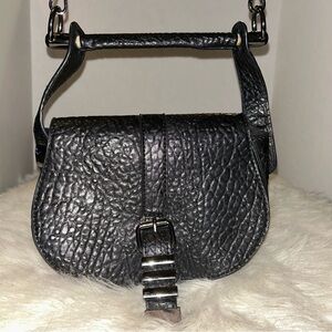 FREE PEOPLE Vegan Pebbled
Leather Crossbody Satchel Saddle
Bag
